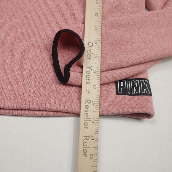 Victorias Secret PINK Fleece Hoodie Pink Drawstring Hem Logo Pullover MEDIUM - Picture 7 of 11
